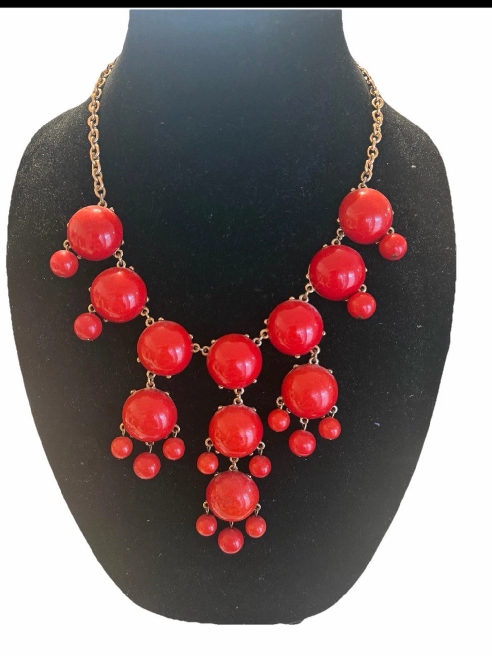 Bold Red Bubble Bib Necklace - Women Jewelry